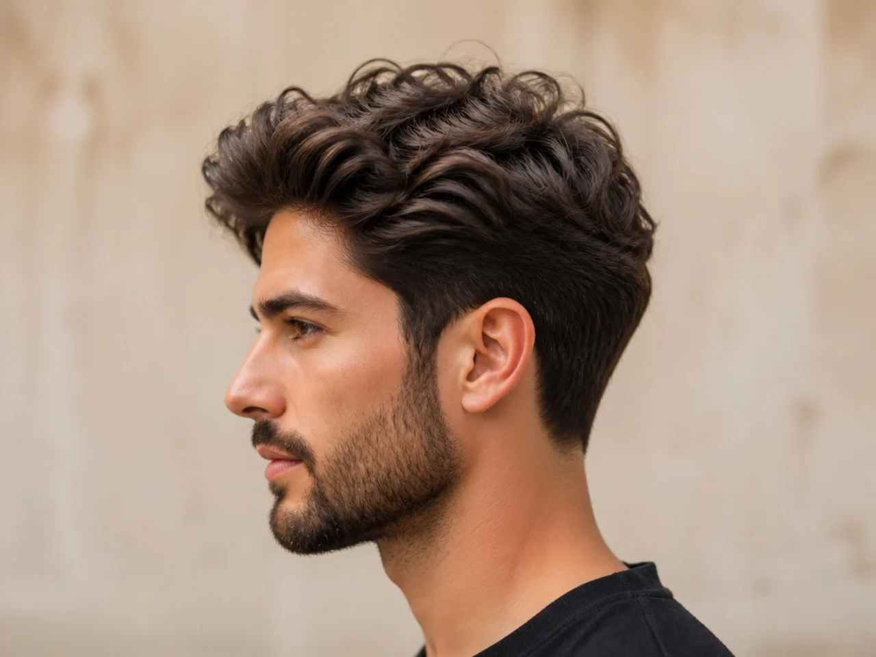 Barber consulting with a client with thick hair before starting a cut