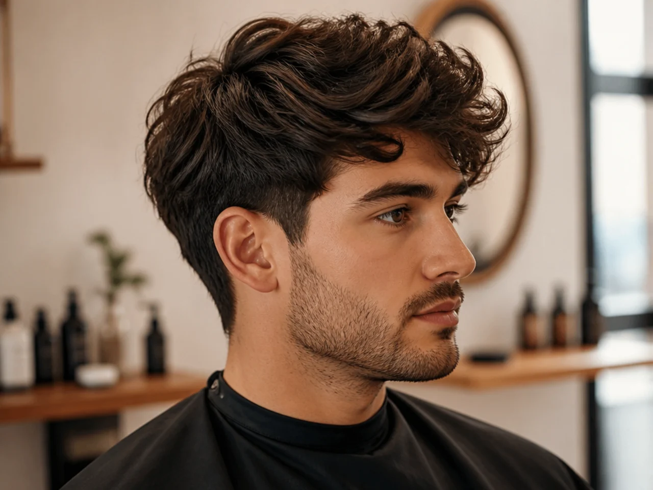 Styling products and tools for thick hair — matte clay, molding paste, blow dryer, and a wide-tooth comb