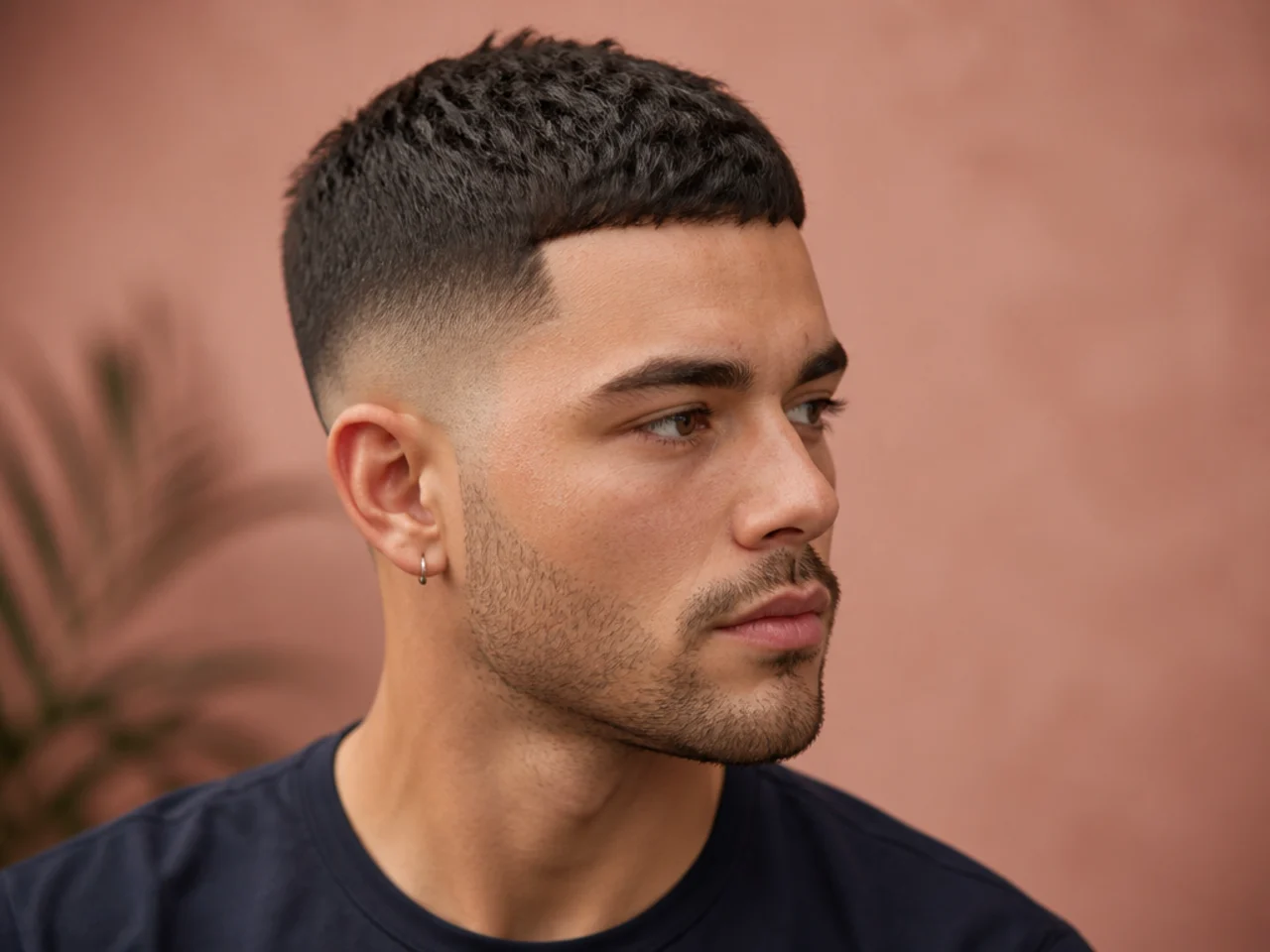 Grid of twenty low maintenance short haircut men variations — buzz, crew, crop, and more