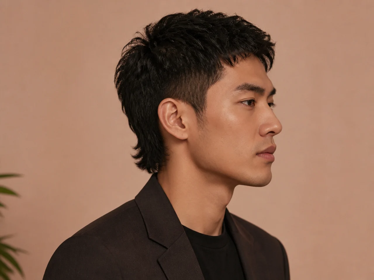 Business-safe short mullet with clean blended sides and softly styled top