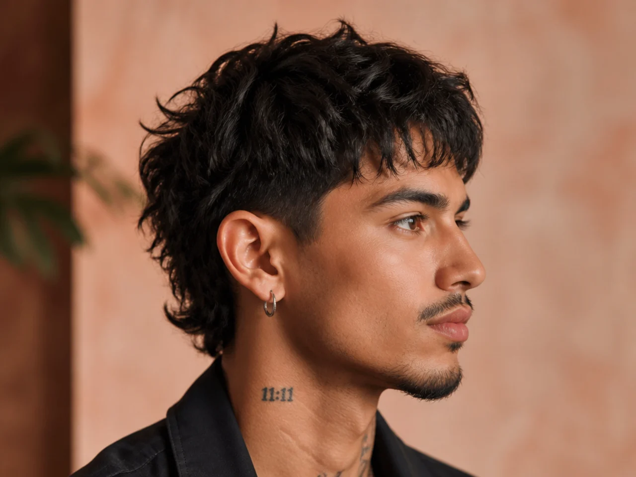 Textured short mullet with heavily point-cut top and piecey nape