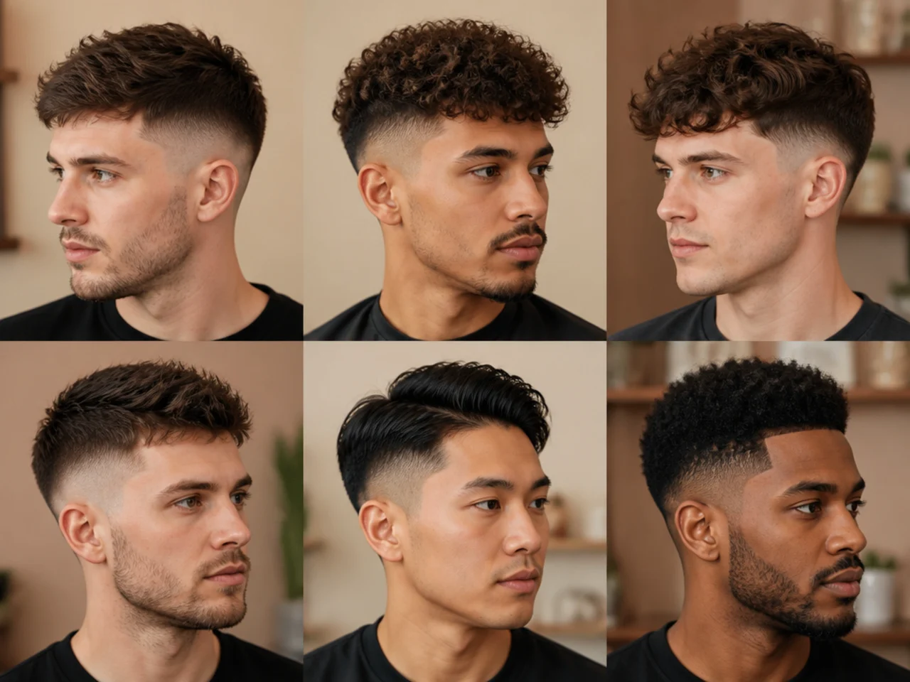 Barber consulting a client at the chair on face shape and short sides options