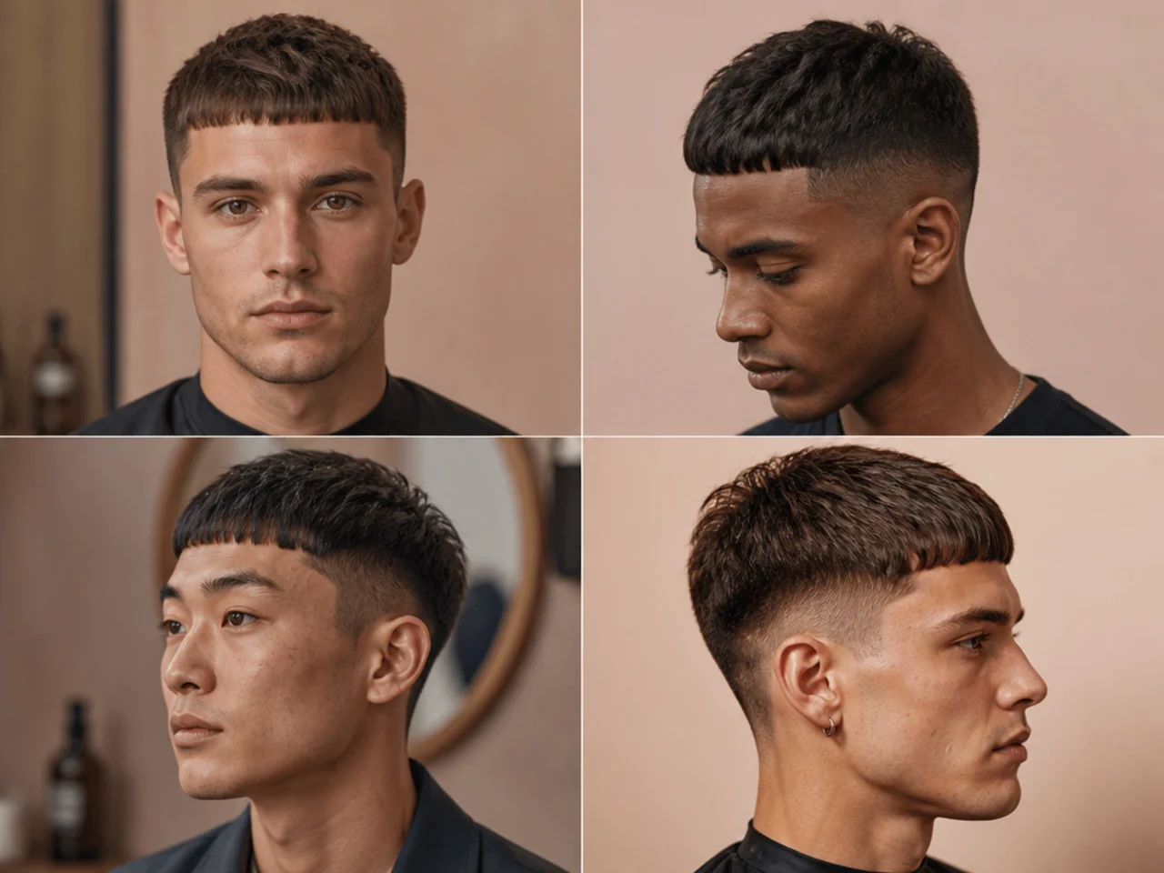French crop and cropped fringe short cuts on straight hair
