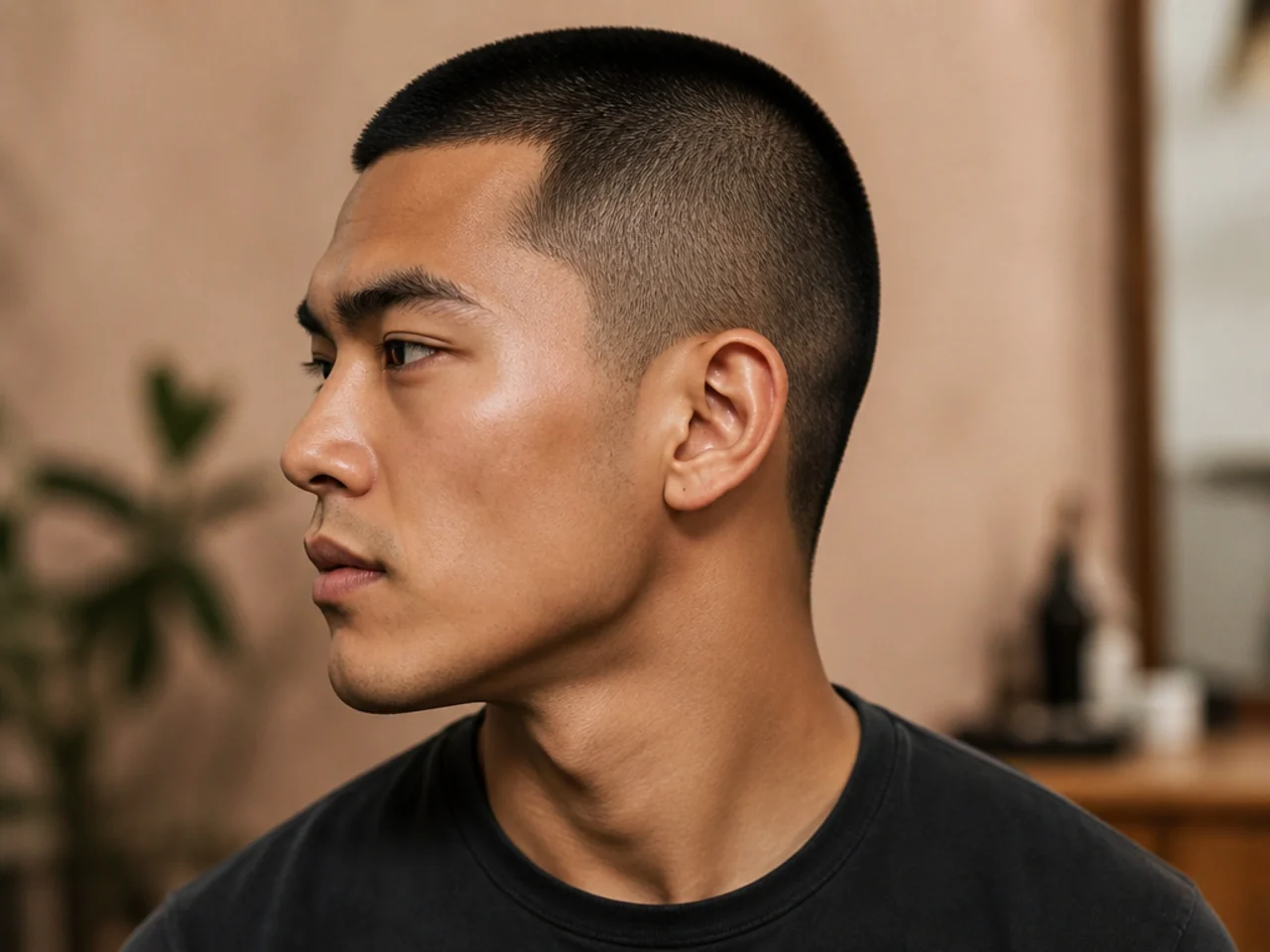 Buzz and butch cut variations on straight hair — clipper guards zero through four