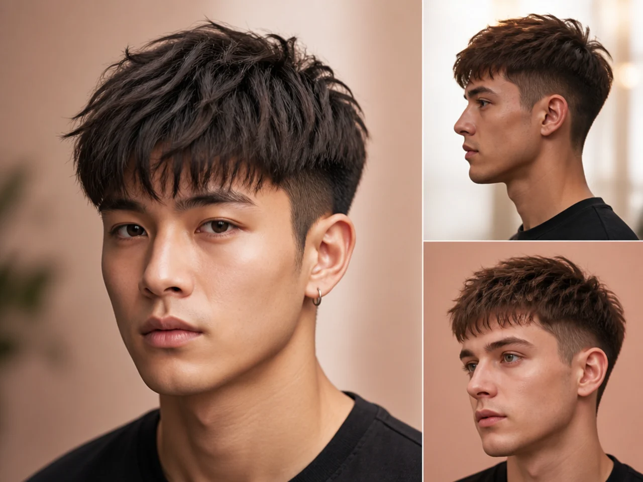 Short two block cut with an inch of top length layered forward and hidden clippered sides