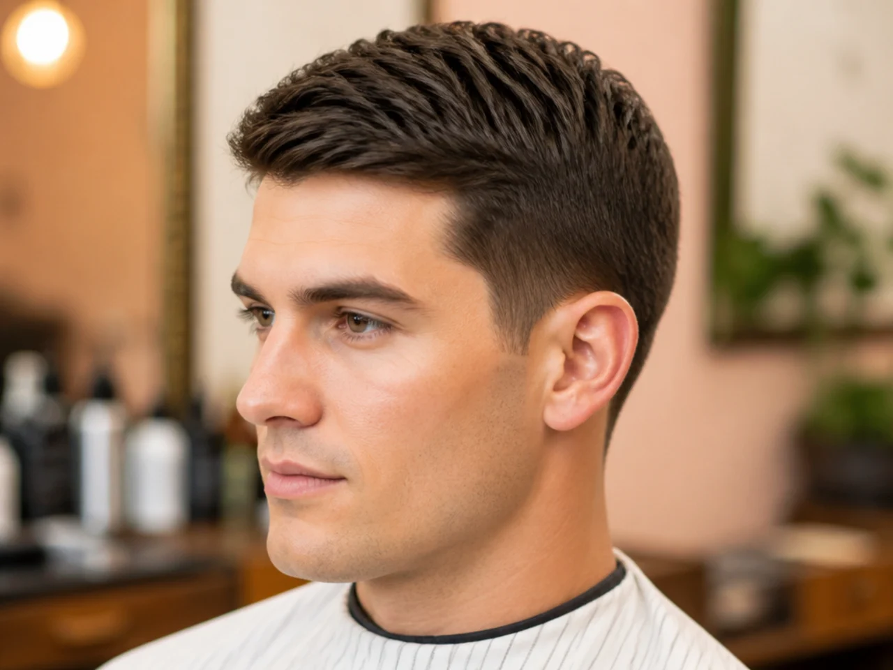 Prep cut with two inches on top and a natural soft side part on wavy hair