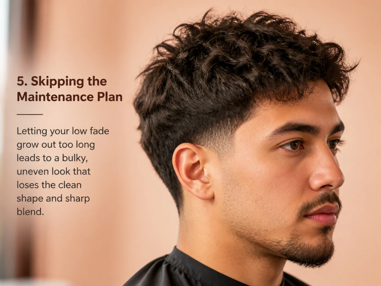 Fresh low fade next to the same fade at day thirty showing a blurred transition line