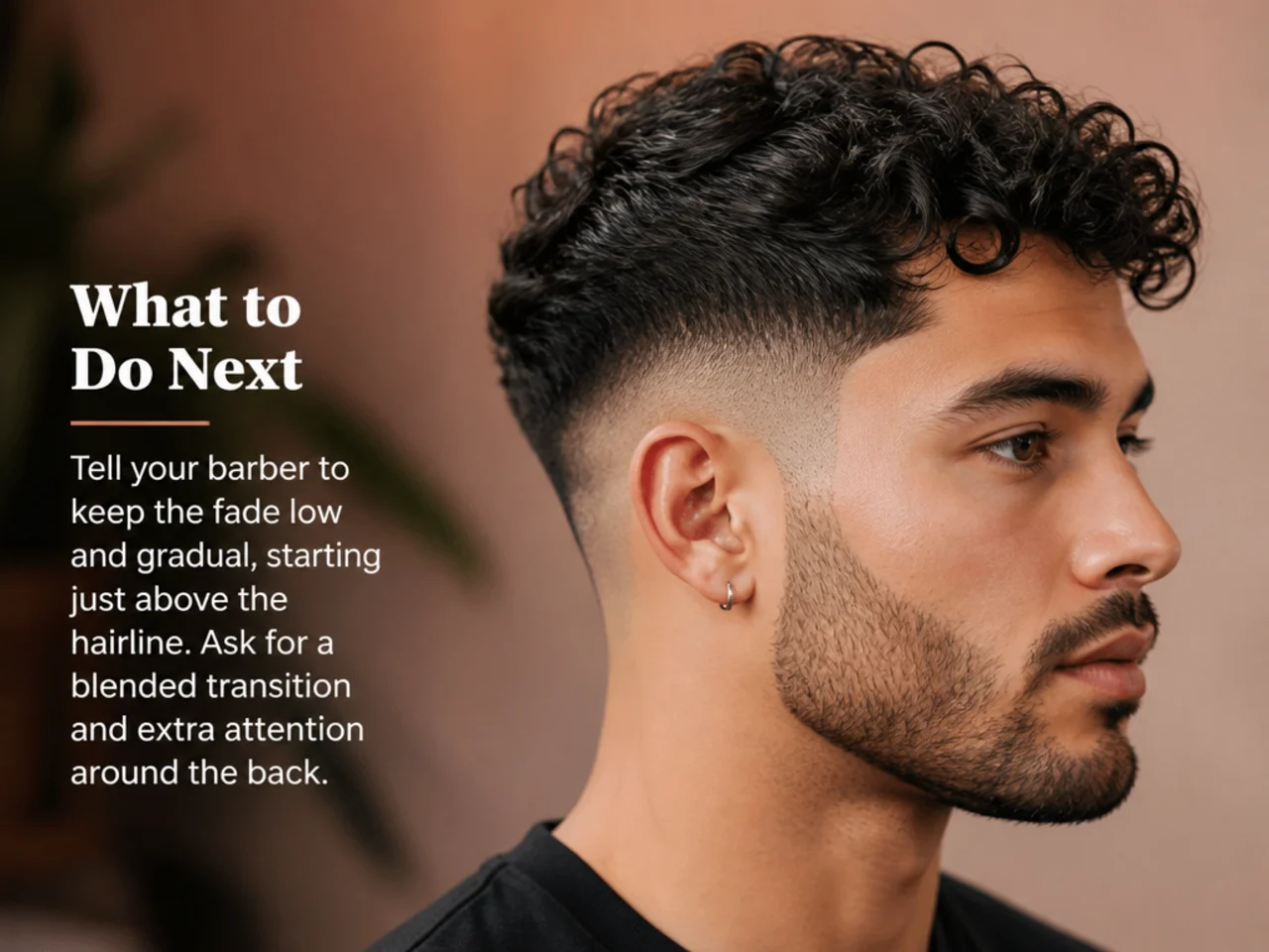 Client in a barber chair reviewing a phone folder of reference photos with his barber
