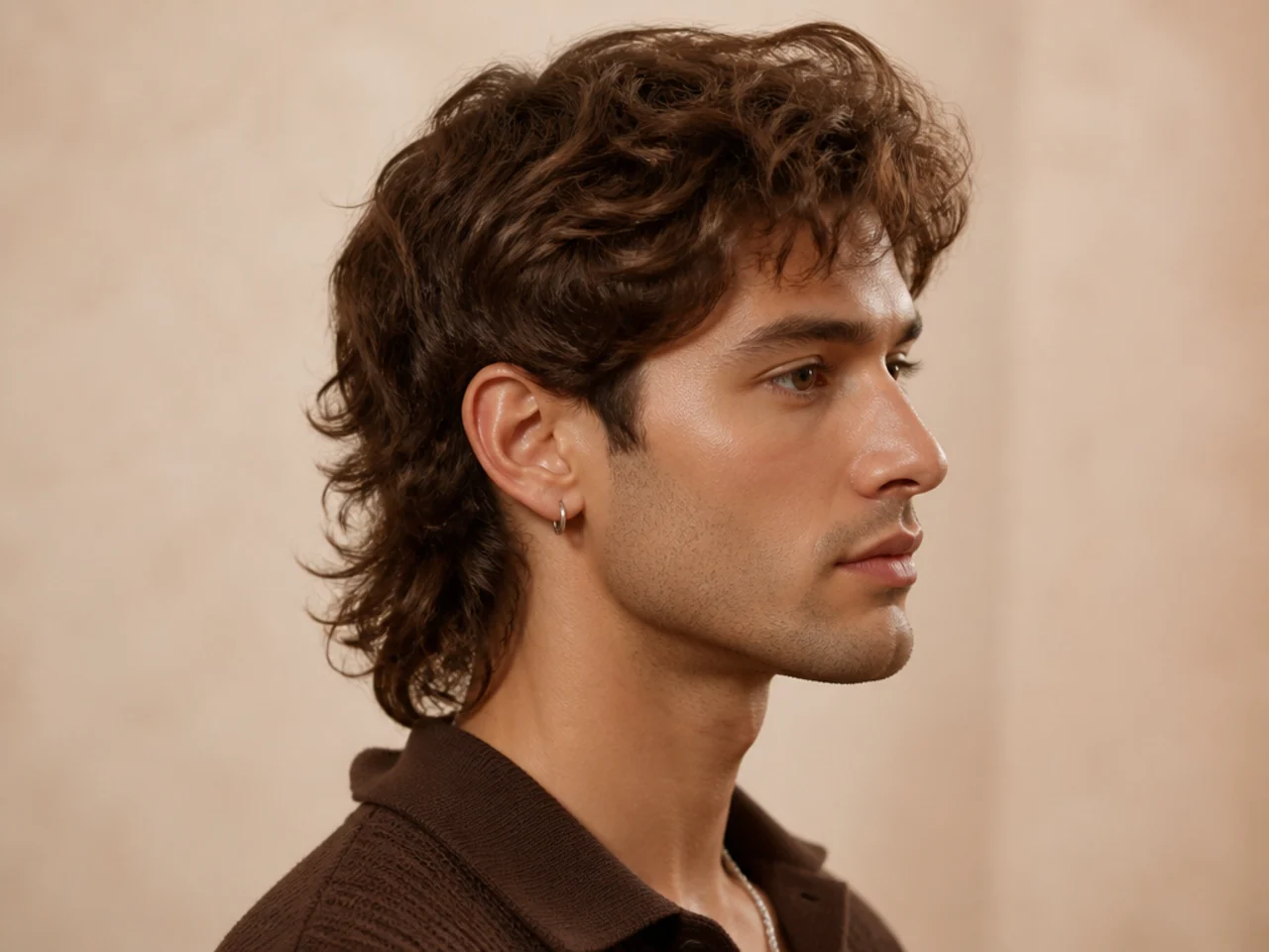 Modern mullet with textured top and grown-out disconnected back