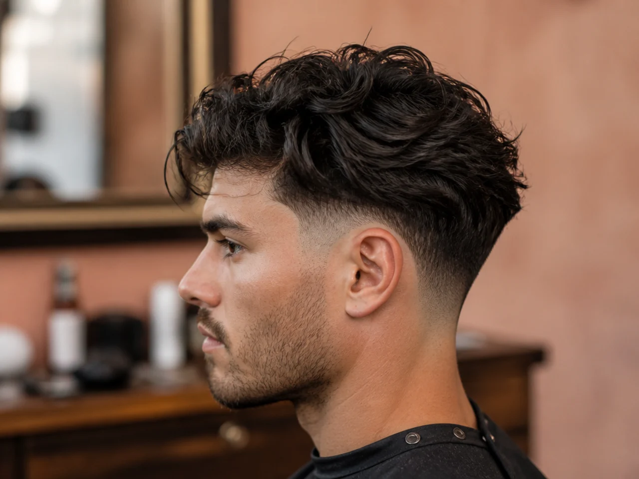 Grown-out undercut with long top and slightly disconnected sides