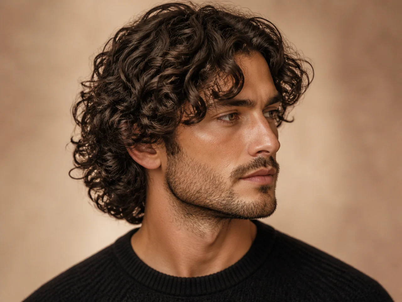 Curly and wavy medium length haircuts for men