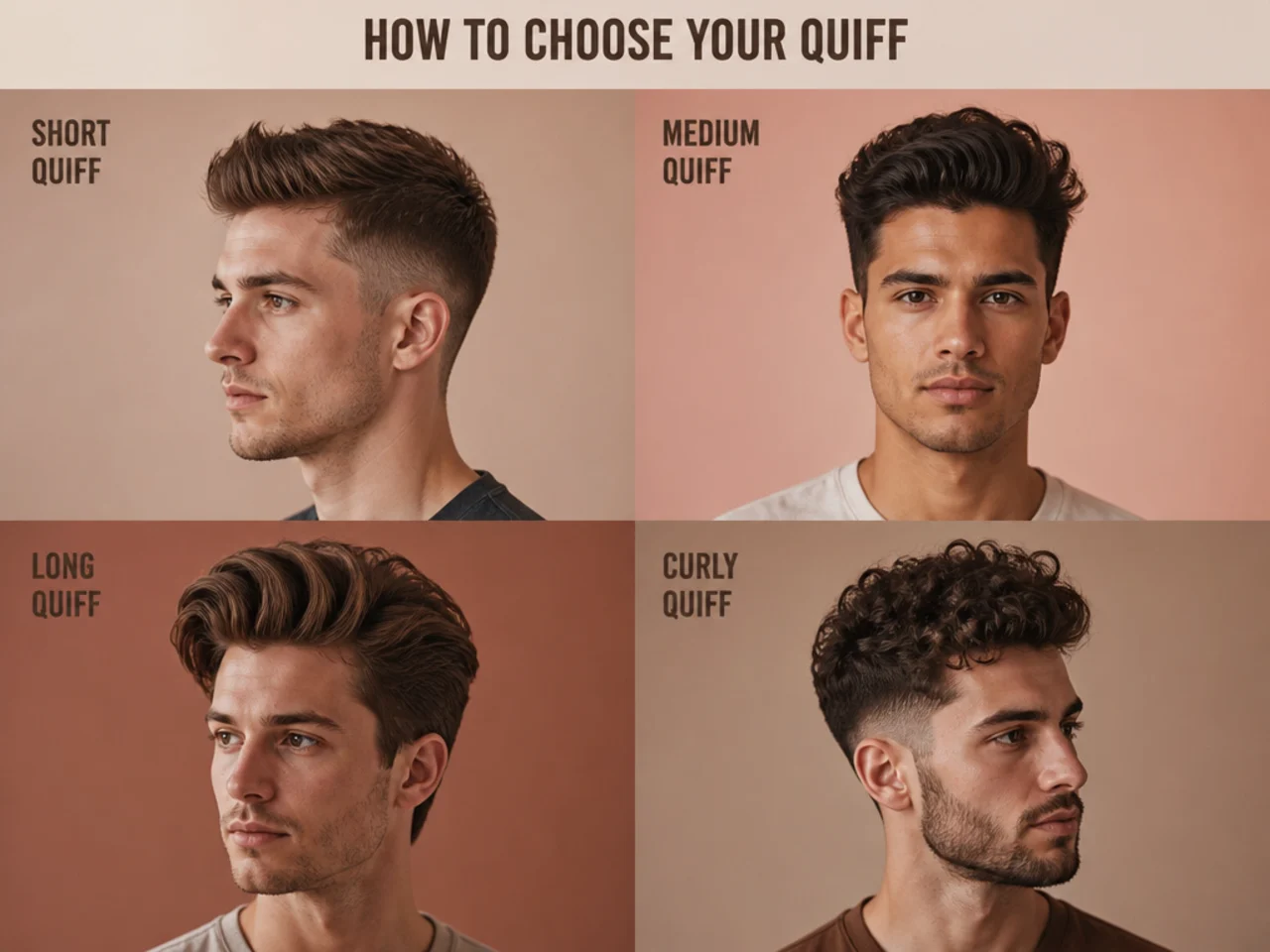Barber consulting a client on which mens quiff variation suits his face shape and hair type