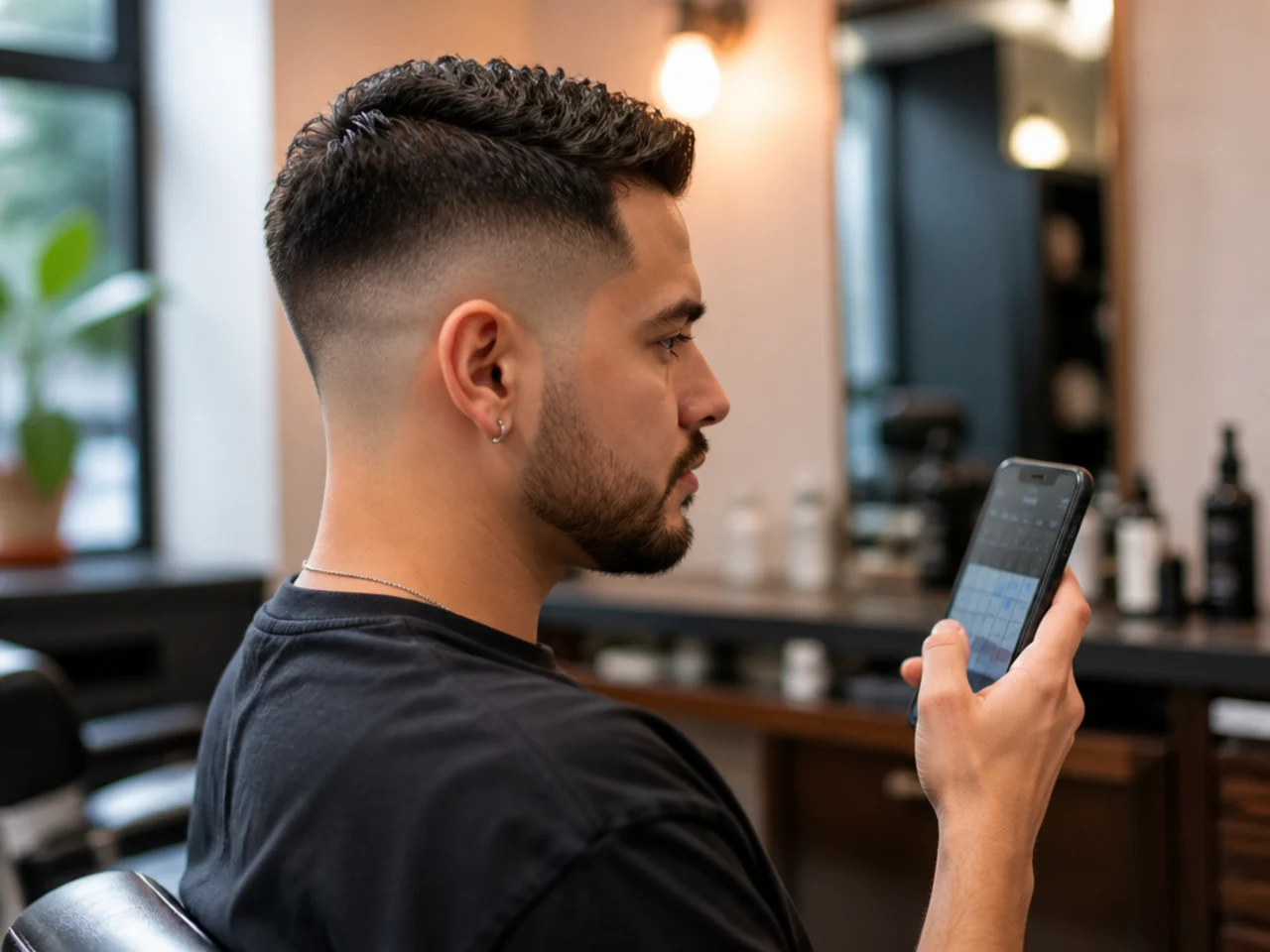 A barber shop appointment being booked ahead