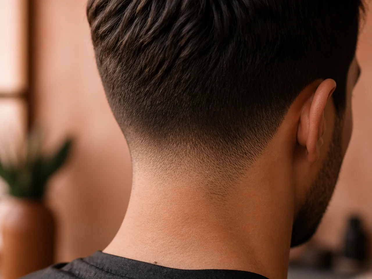 A softening neckline at the nape in week two