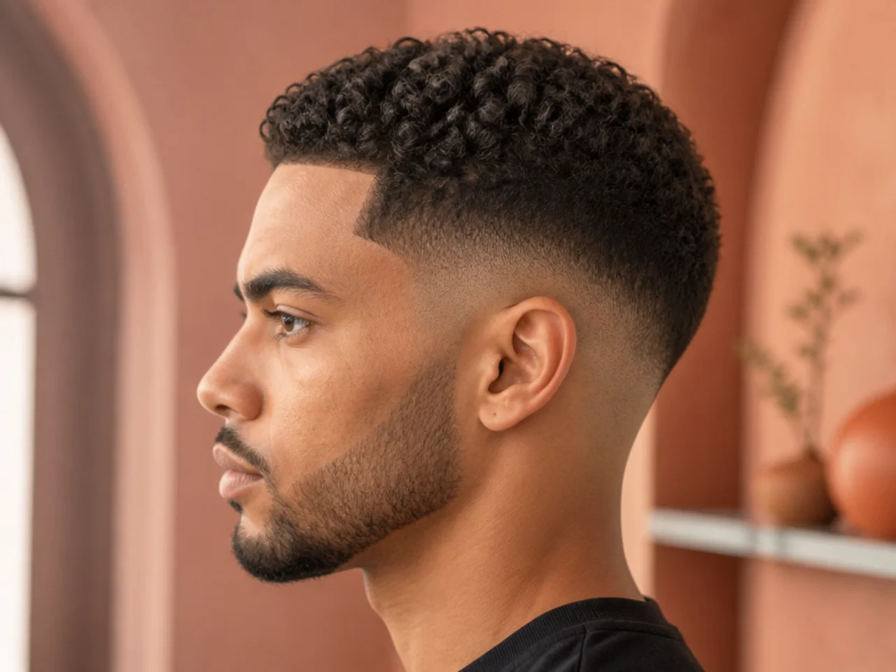 A defined curl pattern on a short cut