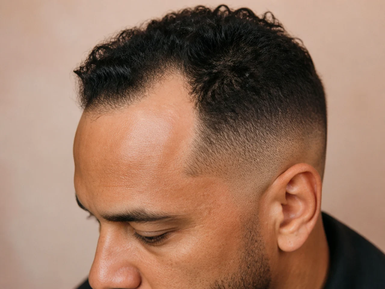 Short tight sides on a receding hairline