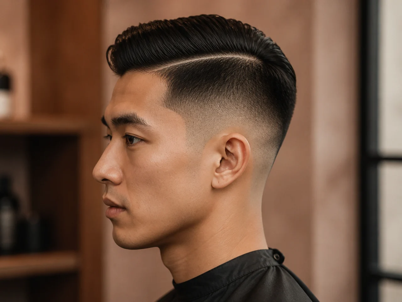 A low side part adding width to a narrow face