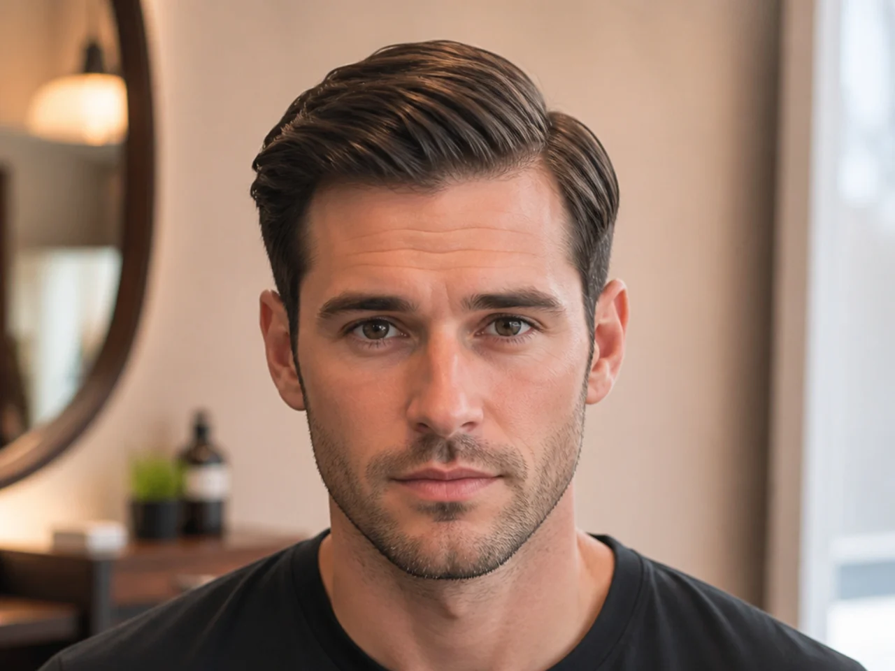 A side part closing over by the middle of the day