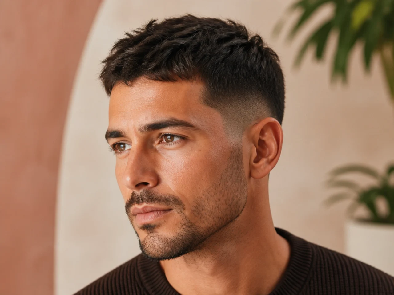 A short cut with the top grown out to four centimetres