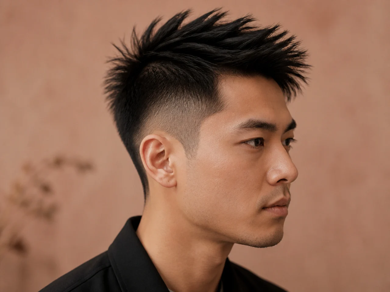 Spiky undercut with disconnected clippered sides and a textured spiky top