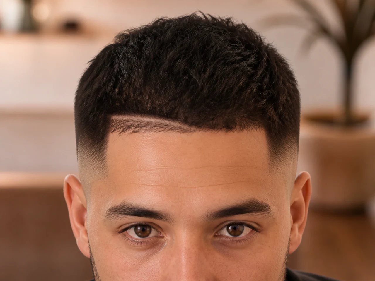 A visible line left by an uneven short haircut