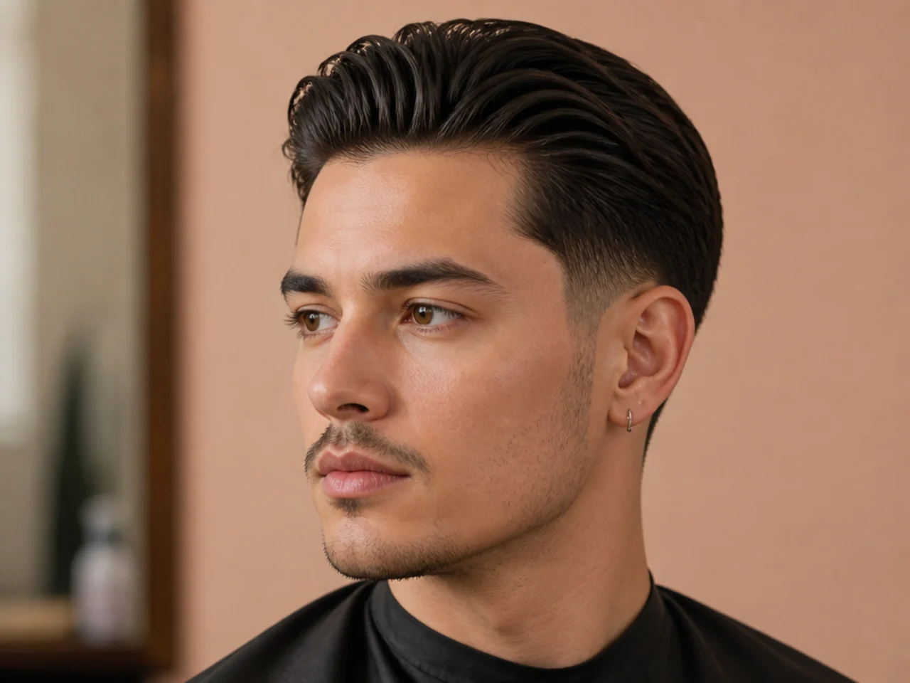 Taper with medium comb over — five-inch top brushed across the head with soft taper