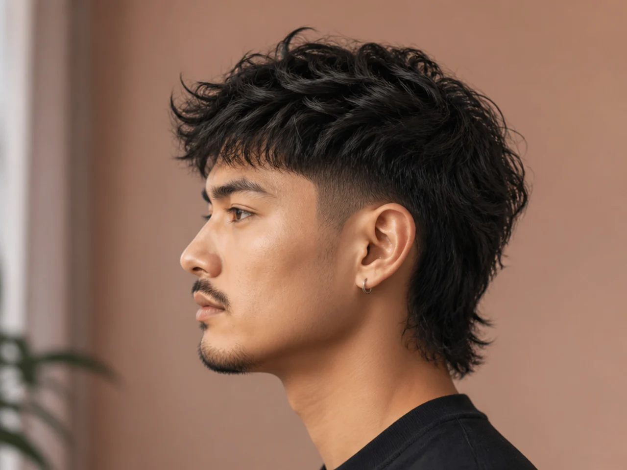 Taper with modern mullet — four-inch textured top and five-inch nape over tapered sides