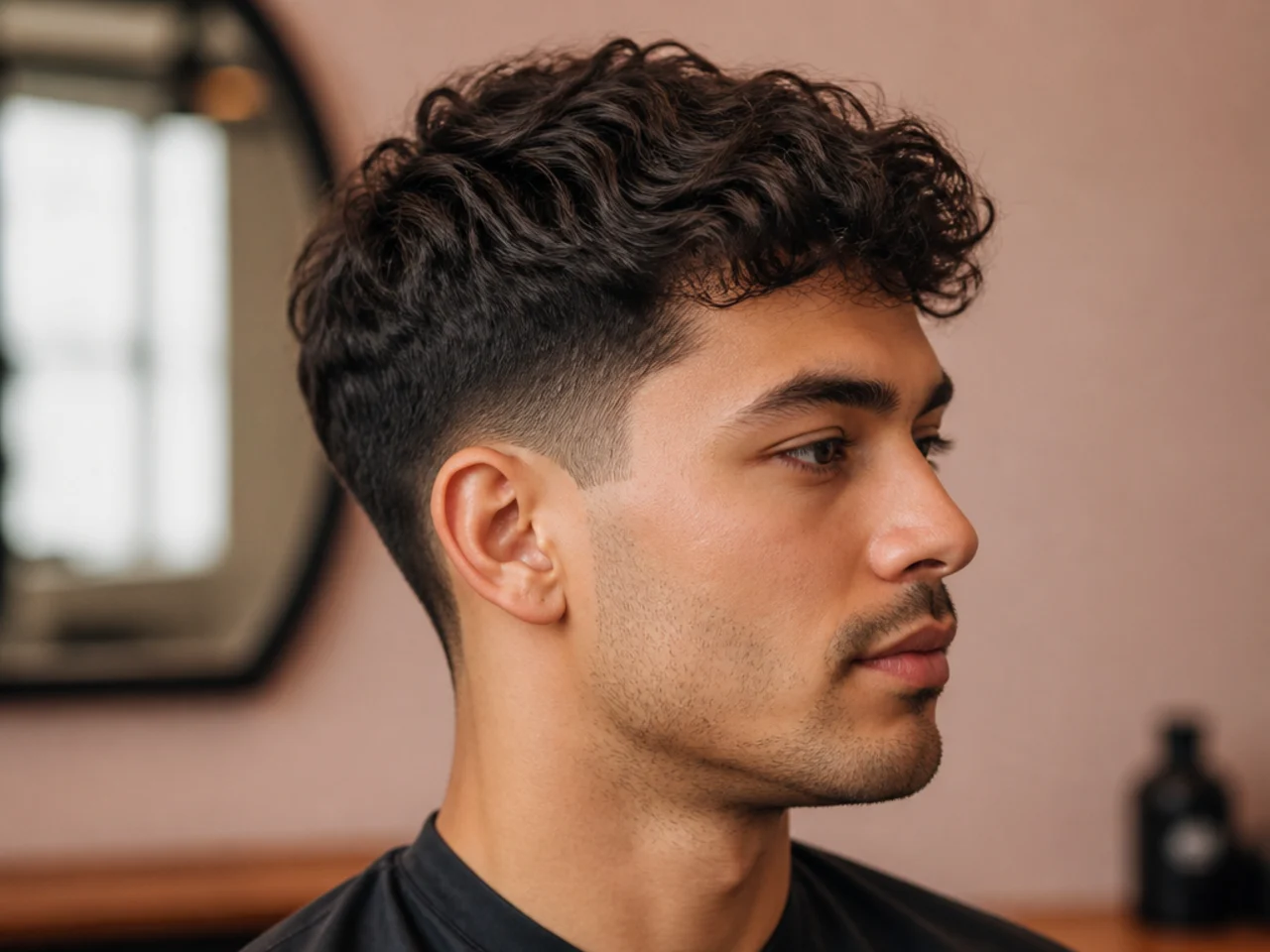 Mid taper with reduction starting at the temple and five-inch textured top