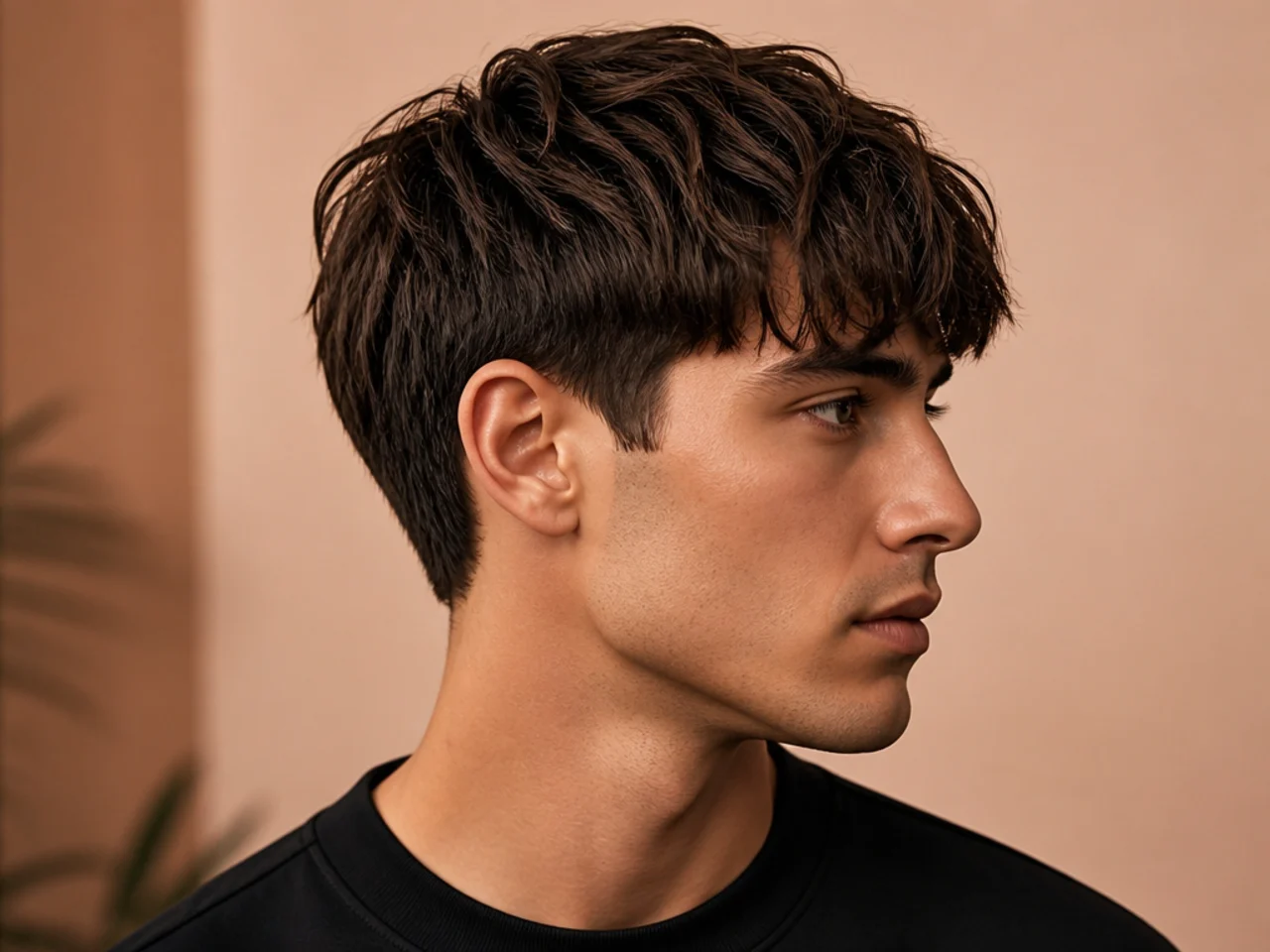 Taper with medium fringe cut — four-inch top with heavy forward fringe over tapered sides