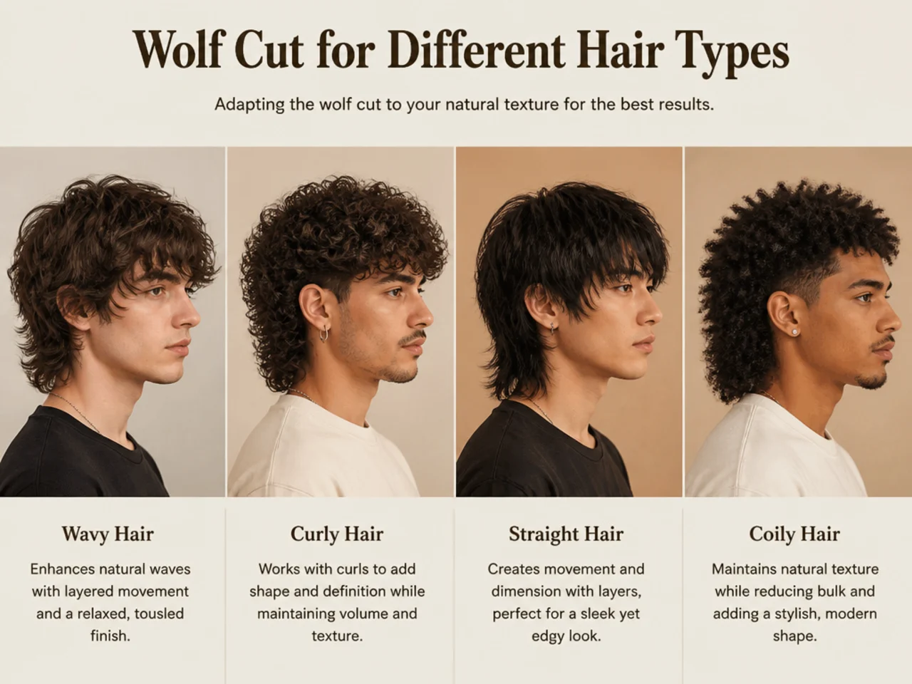 Wolf Cut for Different Hair Types