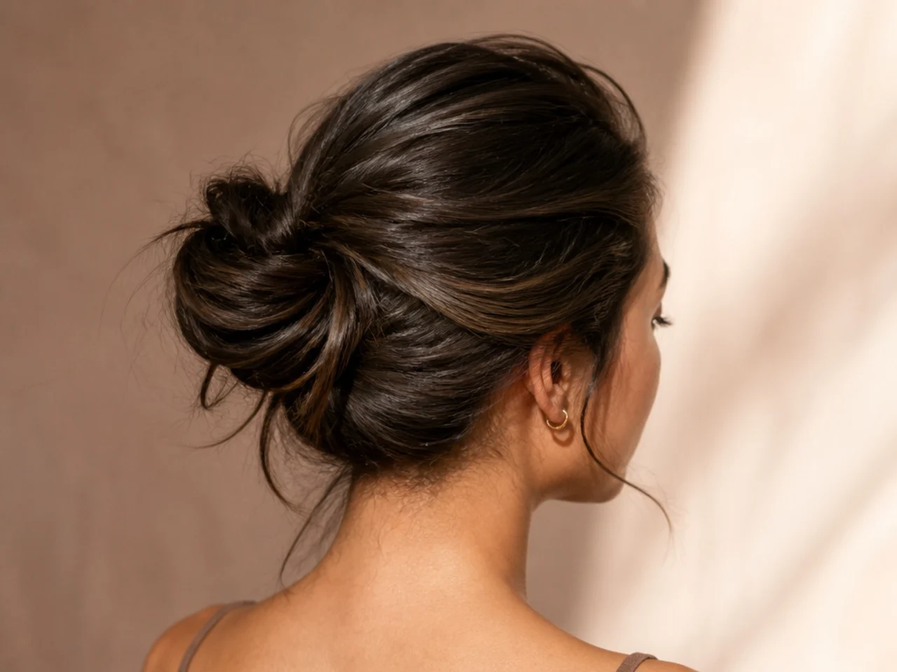 Second-day hair before gathering