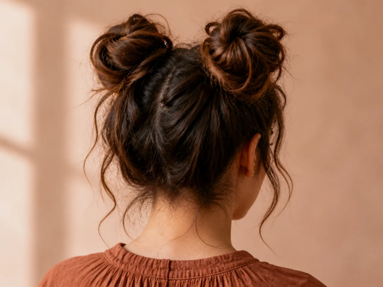 Two messy buns