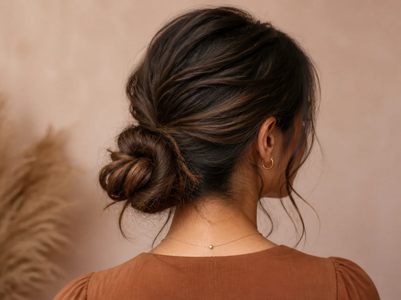 A low messy bun