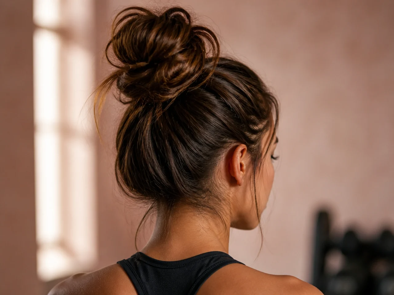 A high secure messy bun for exercise