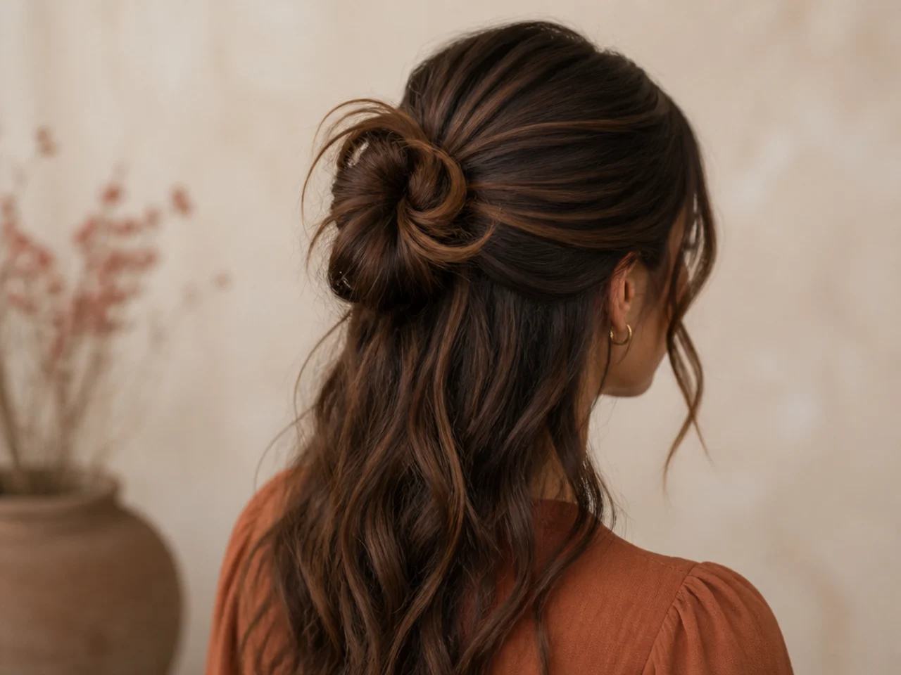 A looped half bun