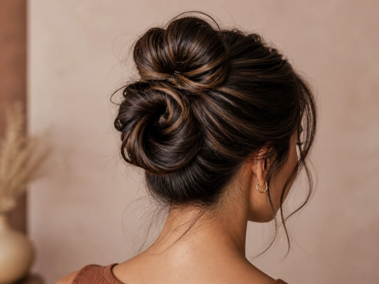 A double-looped bun