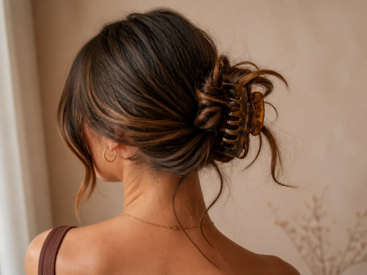 A messy side-gathered clipped style