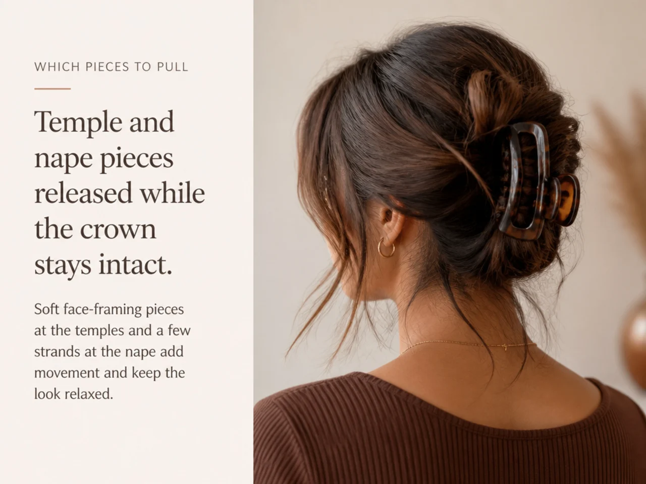 Temple and nape pieces released while the crown stays intact