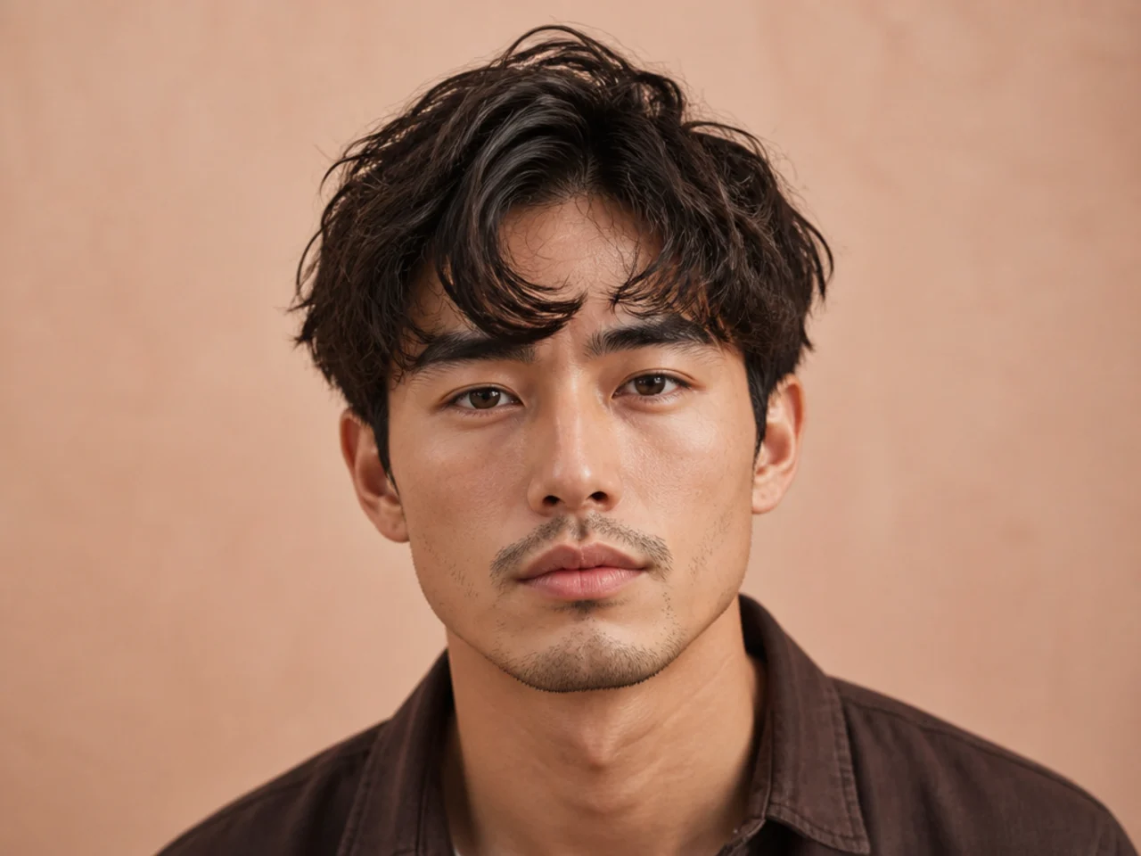 Loose comma messy fringe with soft forward curl hook and casual finish