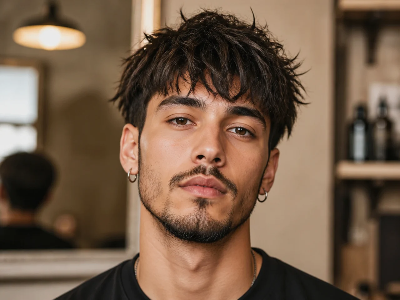 Razor-cut messy fringe with sliced feathered ends and soft air-dry finish