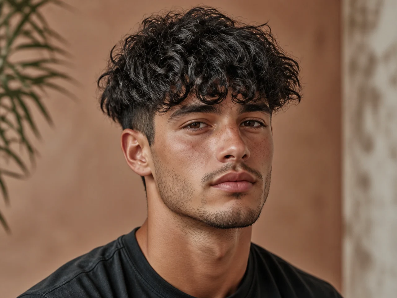 Broccoli-style messy fringe with fluffy forward volume and textured wave
