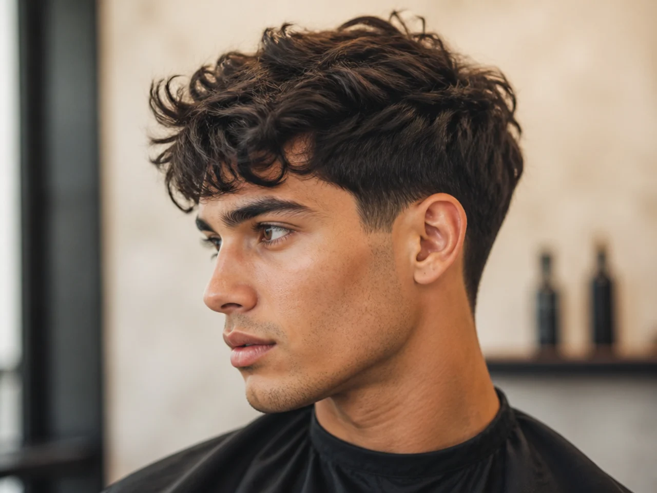 Handsome Short Tousled Style with Low Taper Fade
