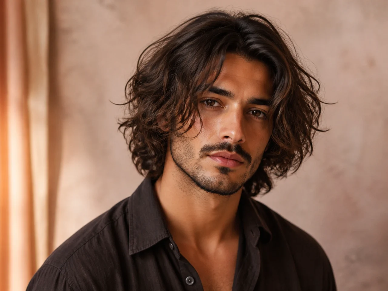 Messy Shoulder-Length Hair