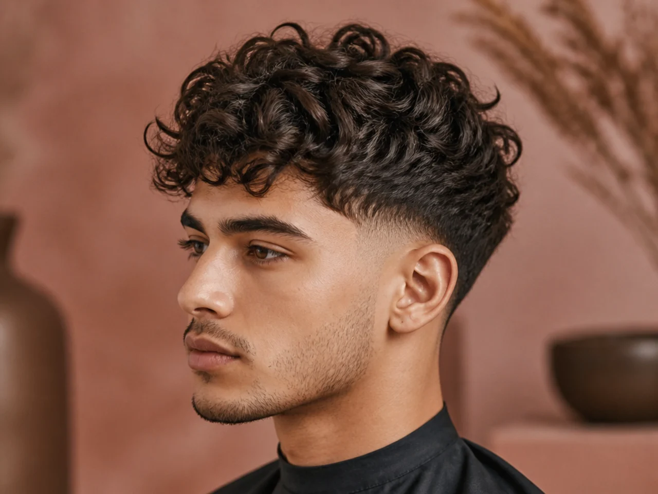 Tousled Curly Hair Fade