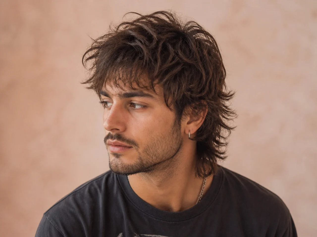 Bedhead wolf cut with tousled just-woke-up texture and slept-on layered volume