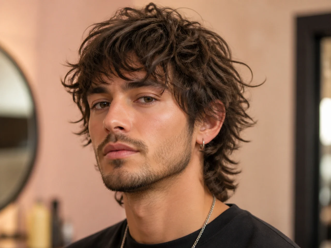 Wild layered wolf cut with random layer heights and full untamed casual movement