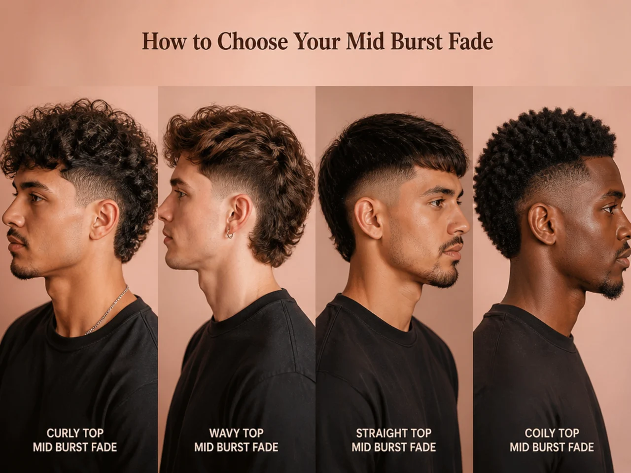 How to choose a mid burst fade for your face and hair type