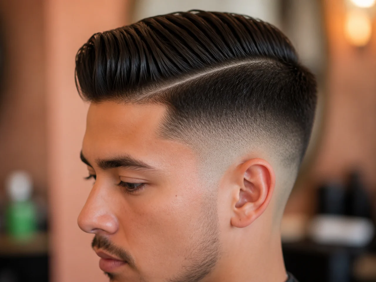 A long mid fade comb over