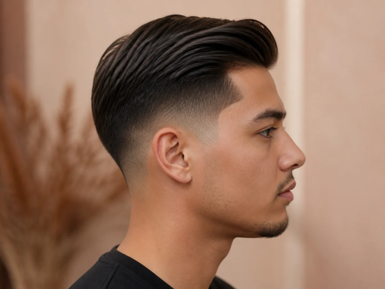 A mid taper comb over