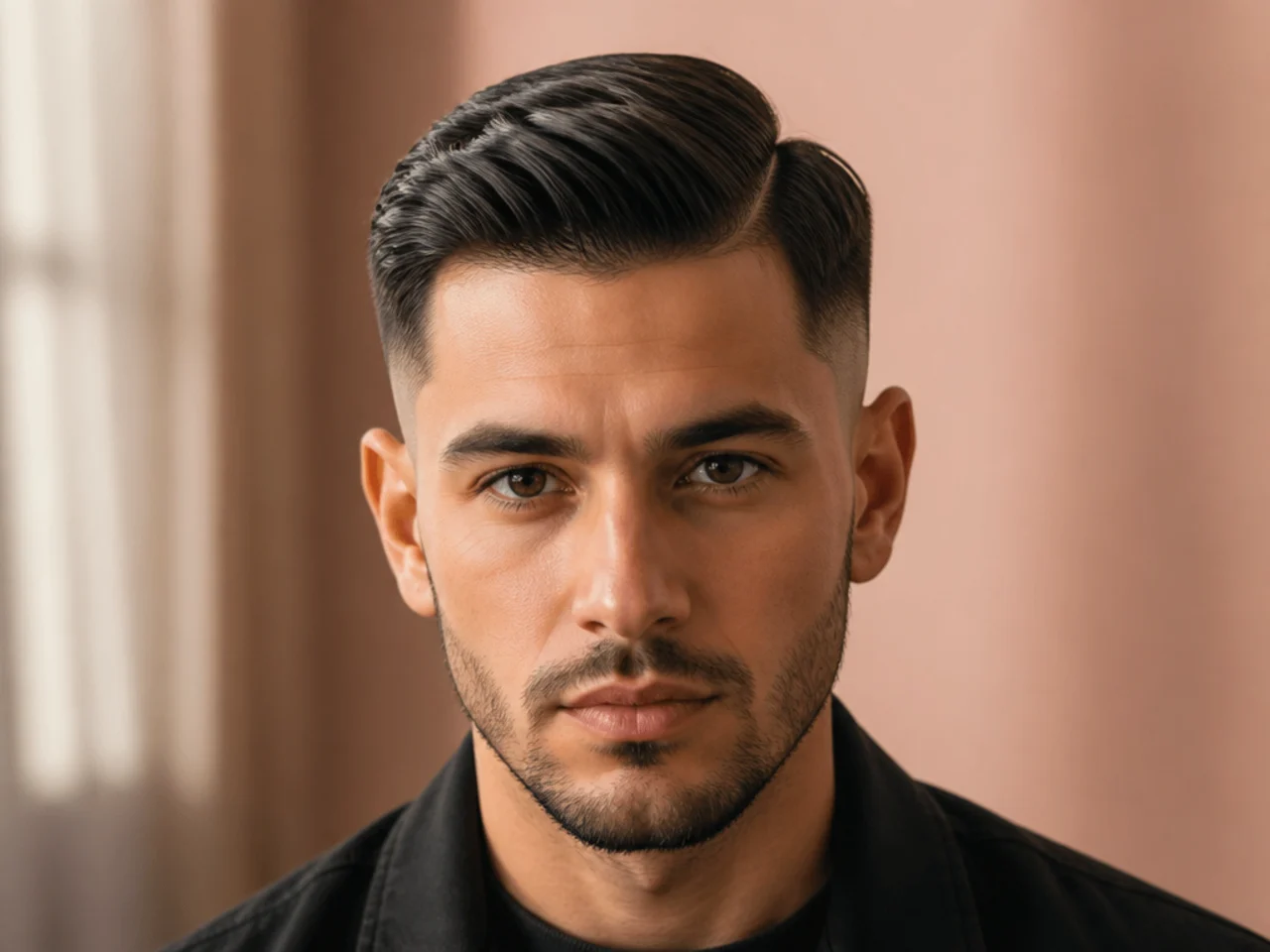 A low-volume mid fade comb over